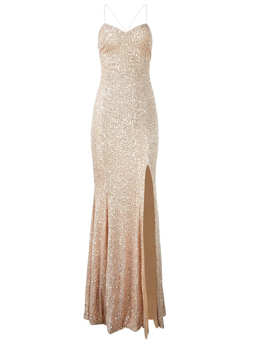Lace Up Sequin Prom Dress XH1182